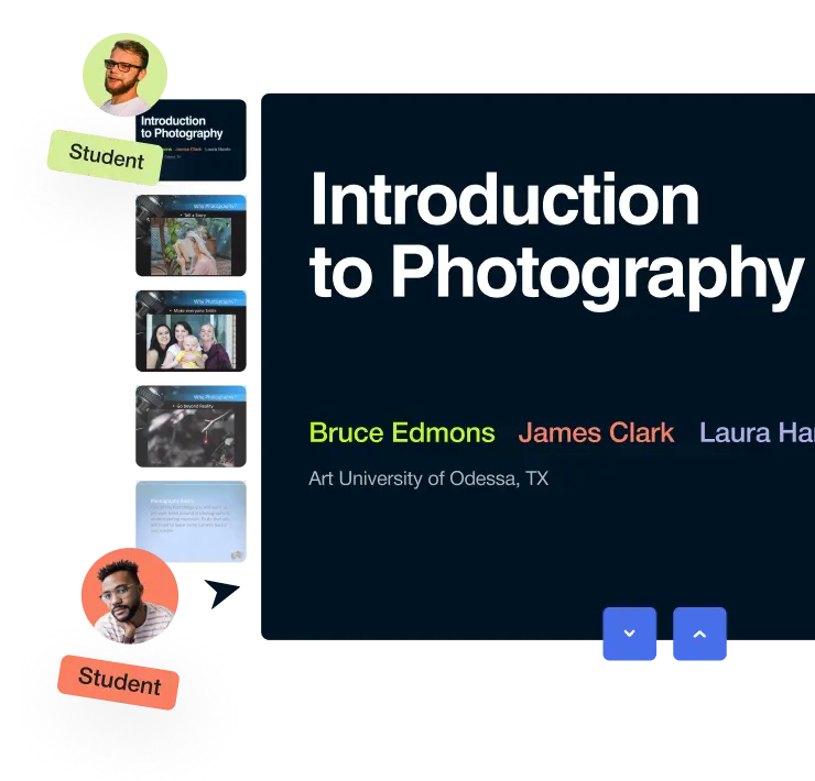 Snapshot of a digital higher education platform displaying curriculum outlines and academic resources